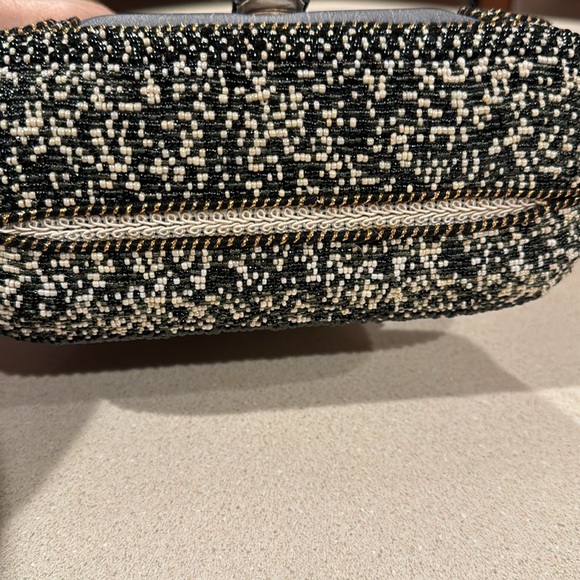 Mary Frances Black Rose Beaded Embellished Handbag Evening Bag beautiful - Picture 4 of 10